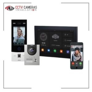 IP intercom system installed at modern home entrance