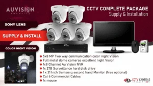 AU Vision security cameras 8MP with full color night vision and audio support