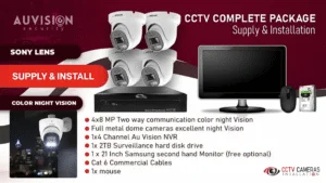Professional AU Vision 8MP camera system for homes and businesses with night color view